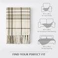 thumbnail image 5 of EVERGRACE Plaid Chenille Throw Blanket for Couch, Super Soft Cozy Decorative Farmhouse Plaid Throw with Tassels, Lightweight Chenille Knit Throw for Bed Sofa Gift Home Decor, Beige 50”x60”, 5 of 8