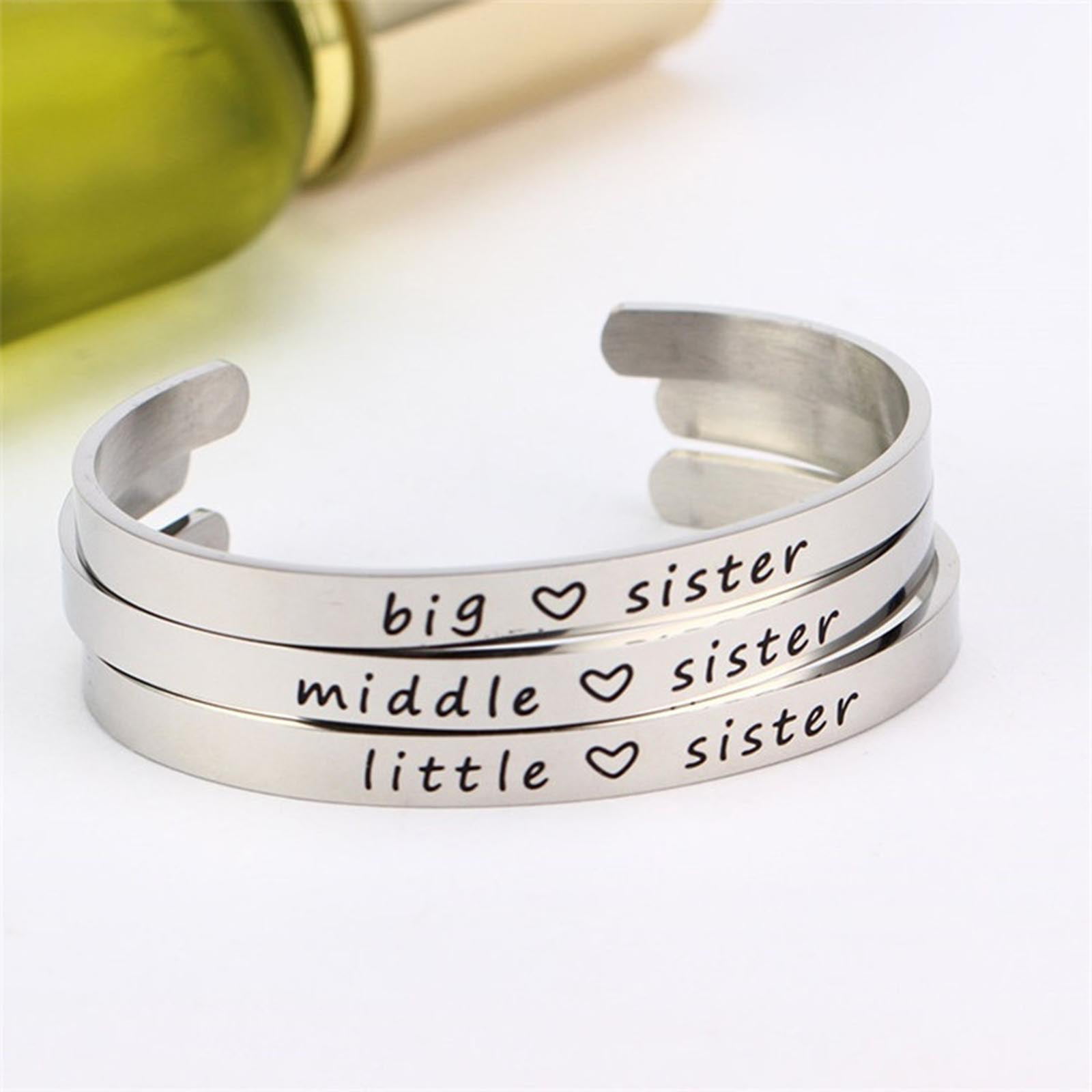 Buy FOTAP 3 Sisters Gifts Big Sister Middle Sister Little Sister Bangle  Triplets Bracelet Three Sister Bracelet Set Of 3 Sisters Jewelry (3 Sister  S Bangle) at Amazon.in