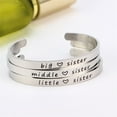 thumbnail image 3 of YEUHTLL 3 Sisters Bracelet Set Big Sister Middle Sister Little Sister Cuff Bangle Bracelet Sister Jewelry Gift for Family Friend, 3 of 9