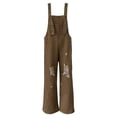thumbnail image 4 of Hvyesh Women's Ripped Denim Bib Overalls Adjustable Straps Pockets Jean Rompers Casual Distressed Jeans Fit Jumpsuits, 4 of 8