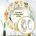 thumbnail image 3 of Designart "Bohemian Ivory Touch" Chevron Round Mirror Wall Decor Glam - Large Beige Round Bathroom Mirror - Round Mirror - 23" x 23", 3 of 6