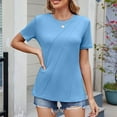 thumbnail image 4 of vigerkar Womens 2025 Summer Tops Workout Shirts Beach Vacation Outfits Business Tshirts Dressy Fashion Spring Clothes Sky Blue, S, 4 of 8