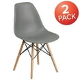 thumbnail image 4 of 2 Pk. Elon Series Moss Gray Plastic Chair with Wooden Legs, 4 of 7