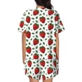 thumbnail image 3 of Naloa Strawberry Women's Short-Sleeved Pajama Set, Loungewear, Summer pajamas, Breathable Cozy - 4X-Large, 3 of 9