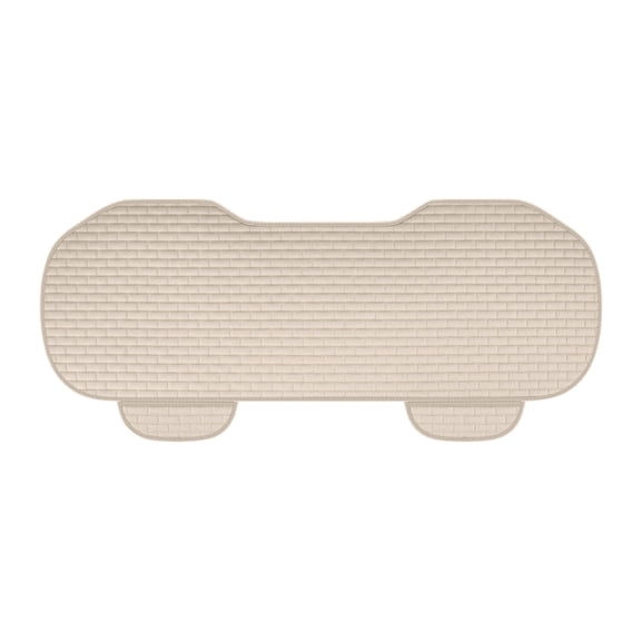 Qholemyo Car Linen Seat Cushion Summer Ventilated And Breathable Cool Pad Backrest Cushion Rear Seat Cover Three Piece Set All Season Cushion
