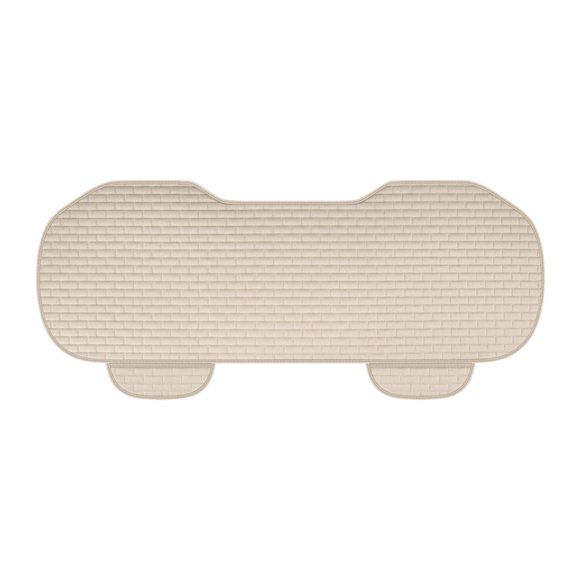 Coussin de Siège Arrière en Lin Beige pour Voiture Trois Personnes Été Ventilé Respirant Coussin Frais pour Toutes Saisons Structure en Nid d'Abeille pour Berline Suv Véhicules