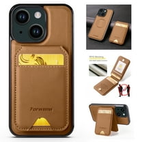 Compatible with Magsafe for iPhone 14 Plus Wallet Case Magnetic Card Holder, RFID Blocking 2 in 1 Detachable Kickstand Premium PU Leather Shockproof Back Phone Case for Women Men,Brown