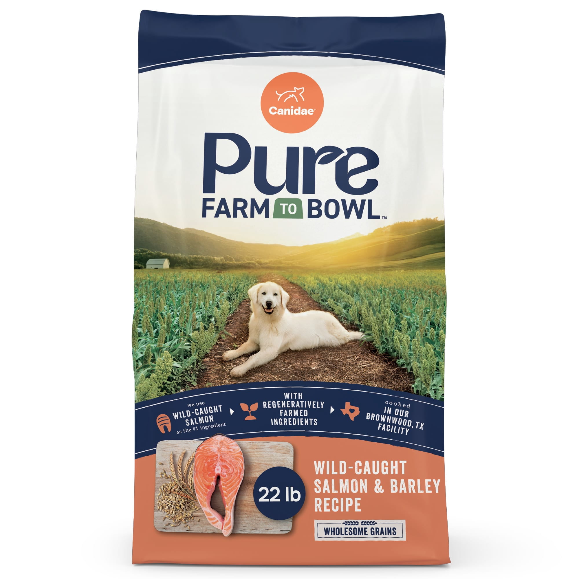 Canidae Pure Farm to Bowl Wild-Caught Salmon & Barley Recipe Dog Food 22 lbs.