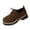 Brown, variant on Wensltd Women Fashion Brown Shoe Solid Color Round Toe Lace Up Chunky Heel Loafers Comfortable Versatile Dress Shoes