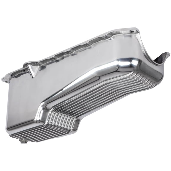 JEGS Finned Aluminum Oil Pan for 1986-2002 Small Block Chevy (Passenger Dipstick)