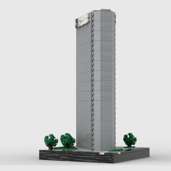 MOC-52696 One Nationwide Plaza Modular Building Blocks Set Skyscraper MOC Bricks Toys 1：650 Model 1078pcs