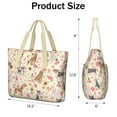 thumbnail image 3 of Tote Bag for Women - Pitbull Dog and Flower Floral Shoulder Bag - Large Utility Work Duffle Bag with Zipper Handbag for Travel, Work, Sprots, 3 of 5