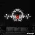 thumbnail image 2 of Craftnamesign Headphone Heartbeat Neon Sign, Headphone Shop Sign, Room Decor, 2 of 4
