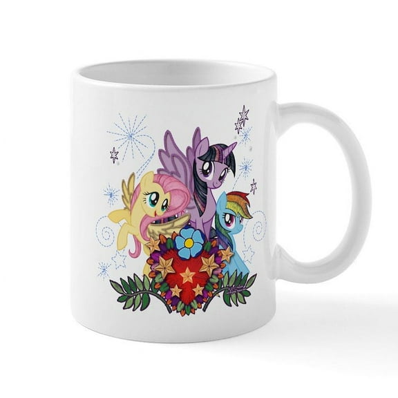 CafePress - MLP Heart And Sparkles Mugs - 11 oz Ceramic Mug - Novelty Coffee Tea Cup