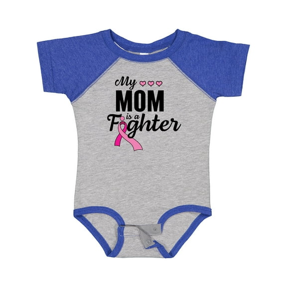 Inktastic Breast Cancer Awareness My Mom is a Fighter Boys or Girls Baby Bodysuit