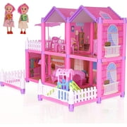 Doll House for Girls, Dreamhouse Toys, Princess Castle Set with Fully Furnished Fashion Dollhouse 172 Piece Set
