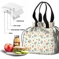 thumbnail image 4 of Pioneer Flower Floral Print Pattern Drawstring Lunch Bag Women - Drawstring Lunch Bag Insulated for Work Office - Stain-Resistant Large Lunchbags for Women with Multi-Pockets, 4 of 6