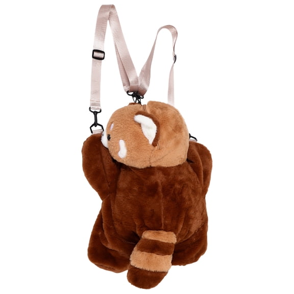LOLIPPYY Cute Red Panda Plush Backpack, Large Capacity Soft Light Brown Animal Bag for Everyday Use - 1 Set