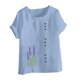 thumbnail image 4 of Vestidos Casuales Para Mujer, Blusas De Mujer De Moda Blusa tipo túnica informal de lino con estampado de peces del océano y botones de manga corta para mujer, 4 of 4