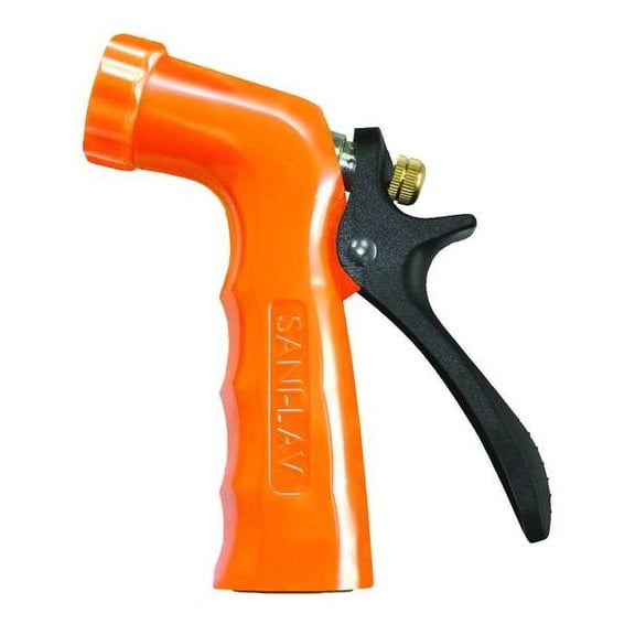 Pistol Grip Water Spray Nozzle, 3/4 in FGHT, 100 psi, 6.5 gpm, 5 in L, Orange