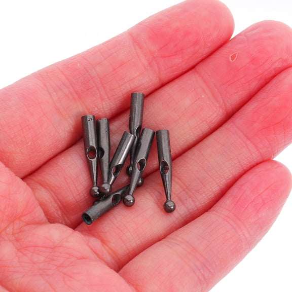 WEUVEB 10Pcs Metal Umbrella Bone End Covers Black Replacement Beads