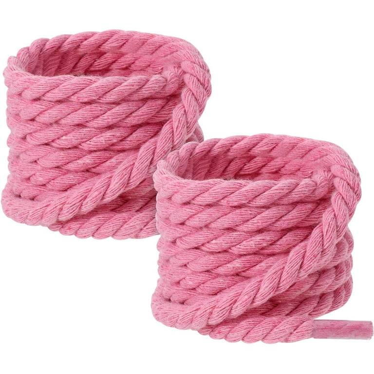 1 Pair Thick Rope Shoe Laces, 8mm Round Nylon DIY Chunky Jumbo Shoe Laces for Men Women Gift for Shoes Lovers Sportsman Friends