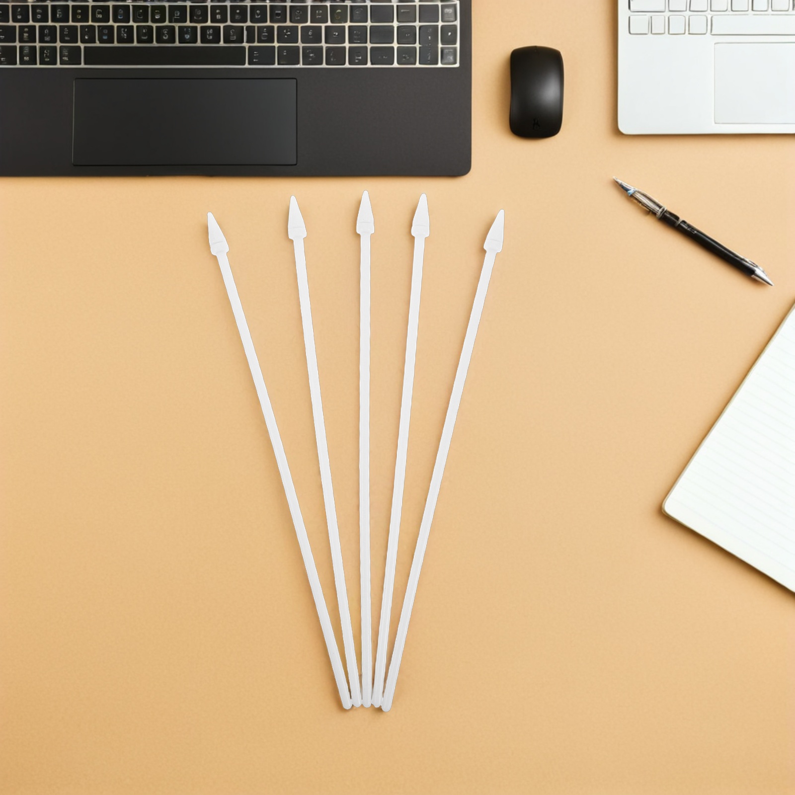 FOMIYES White Plastic Handheld Flag Poles, and Lightweight, 100 Pieces for Car Decorations and Craft Projects