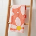 thumbnail image 4 of REGALWOVEN Floral Pattern Pure Cotton Soft Absorbent Decorative Hand Towels for Bathroom 13 x 29 Inch Orange 2-Piece, 4 of 6
