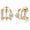 Yellow Gold, variant on 14K Gold Plated Illusion Stud Earrings for Women | Triple Huggie Hoop Earrings for One Hole| Trendy Simple Hypoallergenic Fashion Accessories Gold Jewelry Gifts for Womens