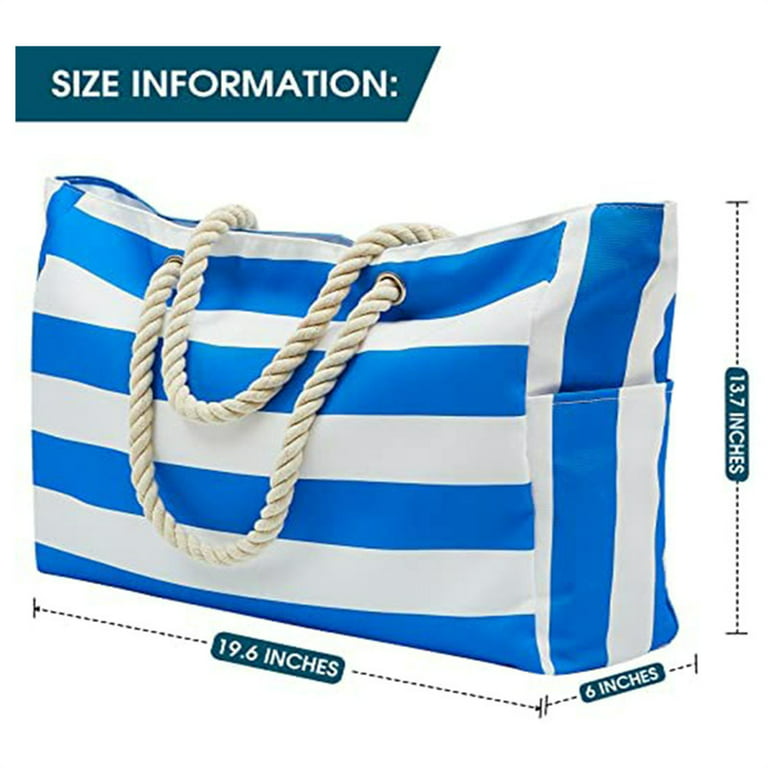 Yuanbang Beach Bags Women Summer Vacation Shoulder Bag Ladies Large Capacity Tote Bag Waterproof Travel-Sky Blue, Adult Unisex, Size: L19.6x H13.7x W6