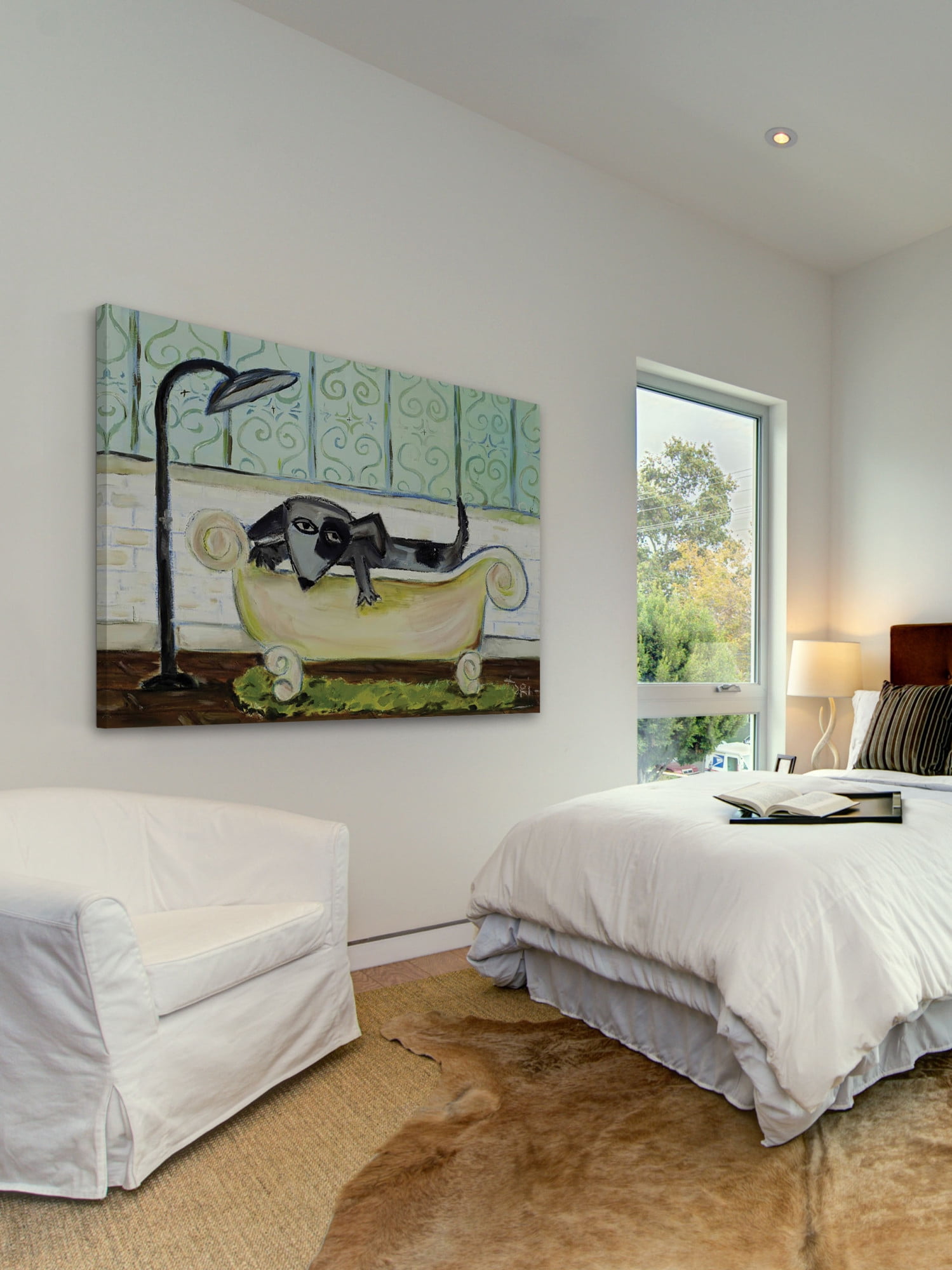 Marmont Hill Dog Bath Canvas Wall Art