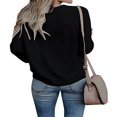 thumbnail image 2 of Pull-Over Tricoté à Manches Longues Motif Cœur pour Femmes Saint-Valentin Noir TTG, 2 of 8