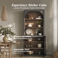 thumbnail image 4 of BELLEZE Glass Display Curio Cabinet, 72" Tall Modern Wood 6-Tier Shelf Storage with Sturdy Aluminum Handle, Bookshelf Bookcase for Office, Living Room, Ebony, 4 of 7