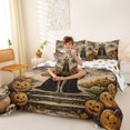 thumbnail image 4 of Homewish Spooky Halloween Skeleton 7pcs Queen Bedding,Pumpkin Lantern Castle Pattern Bedding Comforter Set Queen,Halloween Reversible, 4 of 8