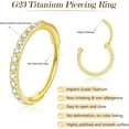 thumbnail image 3 of 20G 18G Titanium Nose Ring Hoop, Cartilage Hoop Earrings for Women Men, Hinged Silver Gold CZ Nose Ring Upper Ear Tragus Daith Conch Helix Septum Nose Piercing Jewelry 6/8/10mm, 3 of 9