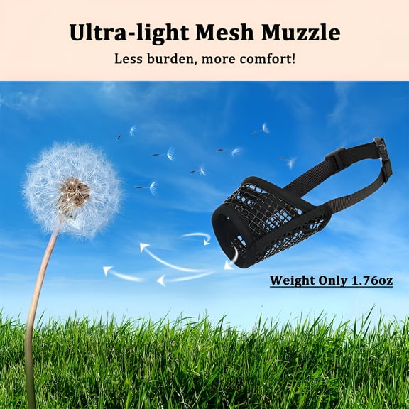 GASTROPOD Dog Muzzle,Mesh Muzzle for Small Medium Dogs,Soft Mouth Cover to Prevent Biting Chewing,Drinkable Breathable Adjustable Puppy Mouth Guard