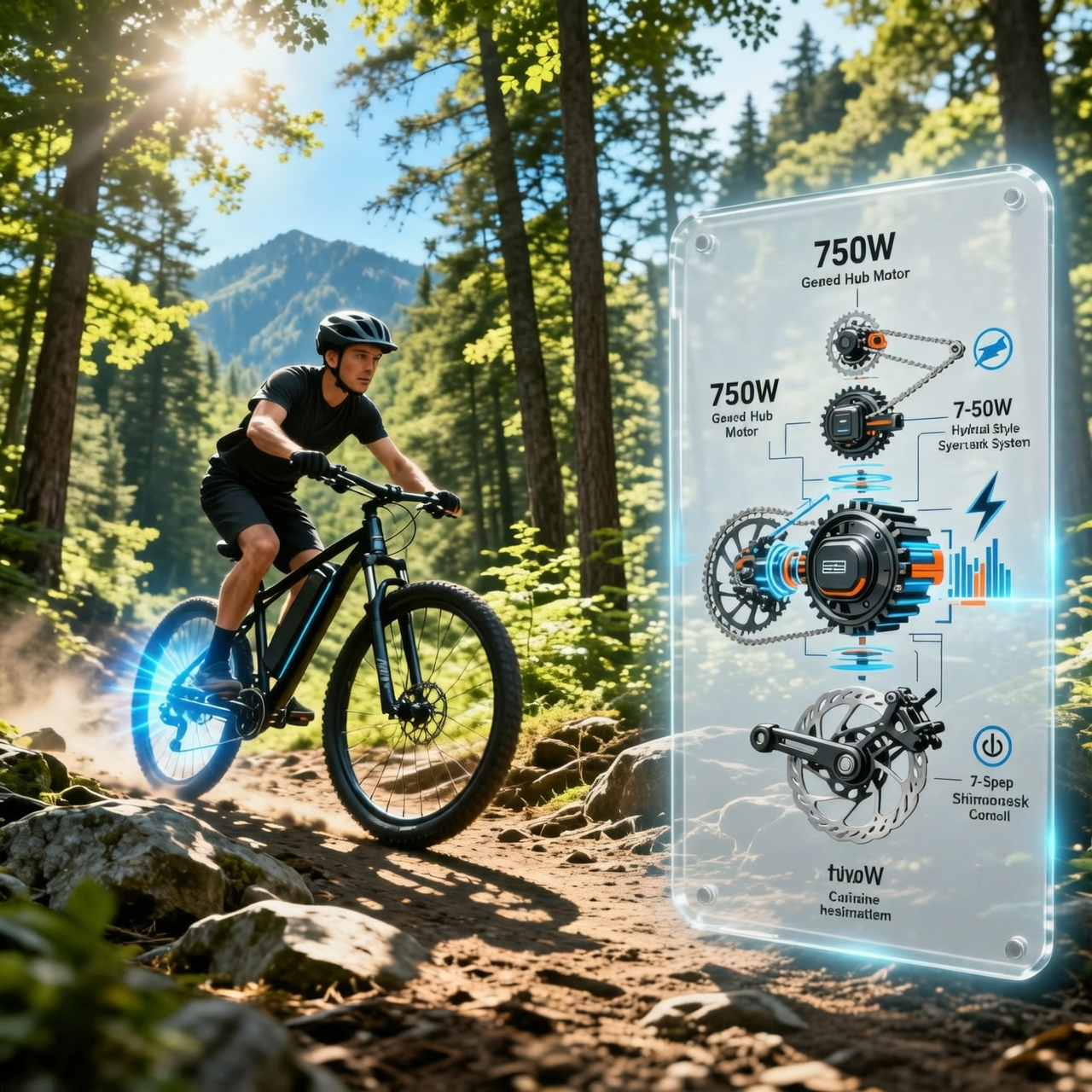 26" Electric Bike for Adults,750W Motor,20MPH,15-28 Mile Range,Removable 36V12Ah Battery,E-Mountain Bike,Front Suspension,7-Speed,UL 2849