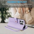 thumbnail image 3 of Phone Case for Apple iPhone 13 Pro Max, Premium iPhone 13 Pro Max Case with Wallet, Card Holder, Coin Zipper Pocket Shockproof Flip Cover Stand with Wrist Strap & Detachable Shoulder Strap,Purple, 3 of 15