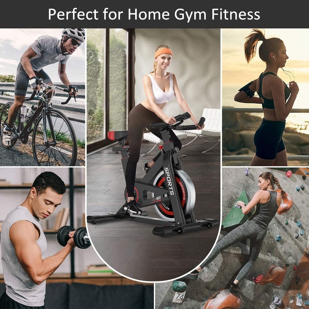 Yoleo Stationary Exercise Bike Indoor Cycling Infinite Resistance Exercise Bike Gym Machine Fitness Equipment for Home Training Heart Rate Monitor