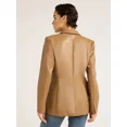 thumbnail image 3 of Sofia Jeans Women's Faux Leather Single Breasted Blazer, Sizes XS-XXL, 3 of 4