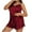 Red1, variant on Posijego XL-5XL Womens Satin Pajama Set V Neck Camisole Pjs Tank Top with Shorts Matching Sleepwear Sets