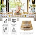 thumbnail image 4 of Efavormart Set of 3 Pearl Beaded Gold Metal Cake Stands with Mirror Top, Stackable Round Cupcake Holder Dessert Display Stands - 12",14",16", 4 of 11