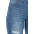 thumbnail image 6 of Women's Stretch Pull On Skinny Jeans Ripped  Denim Jeggings Elastic Waist Tummy Control Plus Size  3XL Medium Blue, 6 of 6