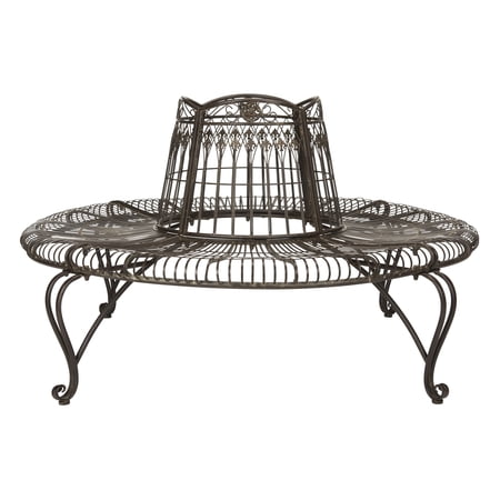 Safavieh Ally Darling Abia Adult Metal Weather-Resistant Outdoor Benches Brown