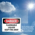 thumbnail image 5 of Flammable Liquids Keep Fire Away OSHA Danger Vinyl Decal Label 18 Inch x 12 Inch - 5 Pack, 5 of 6