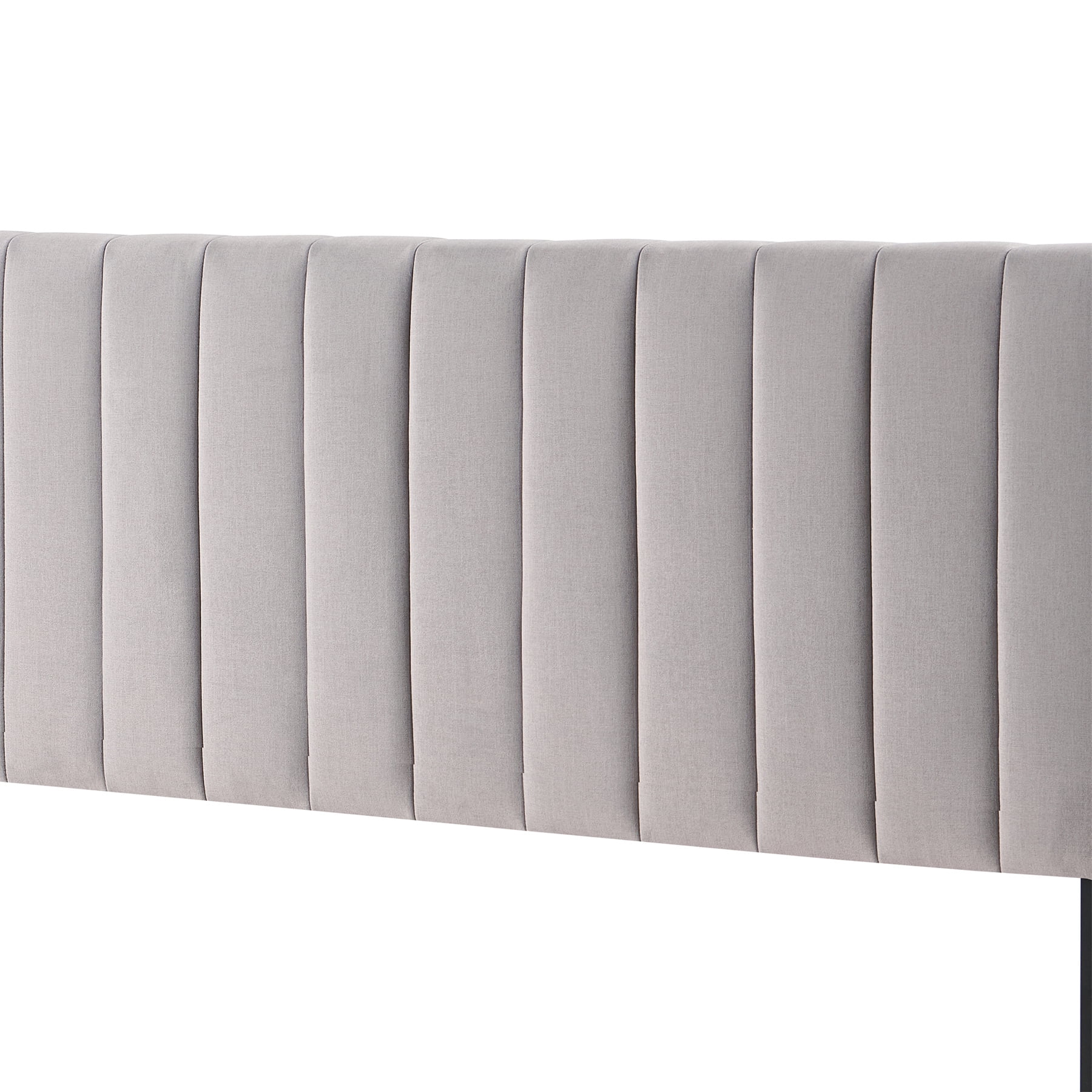 Light Grey Modern Channel-Tufted Headboard, Queen