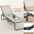 thumbnail image 3 of Ainfox Patio Chaise Lounge Chair with Hidden Storage, Outdoor Pool Lounge Recliner with 5 Adjustable Positions, Breathable Textilene Fabric, Metal Frame for Backyard, Poolside, Beach, Brown, 3 of 6