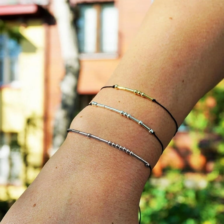 Strength Morse Code Necklace in Silver, Choose Your Color, Meaningful