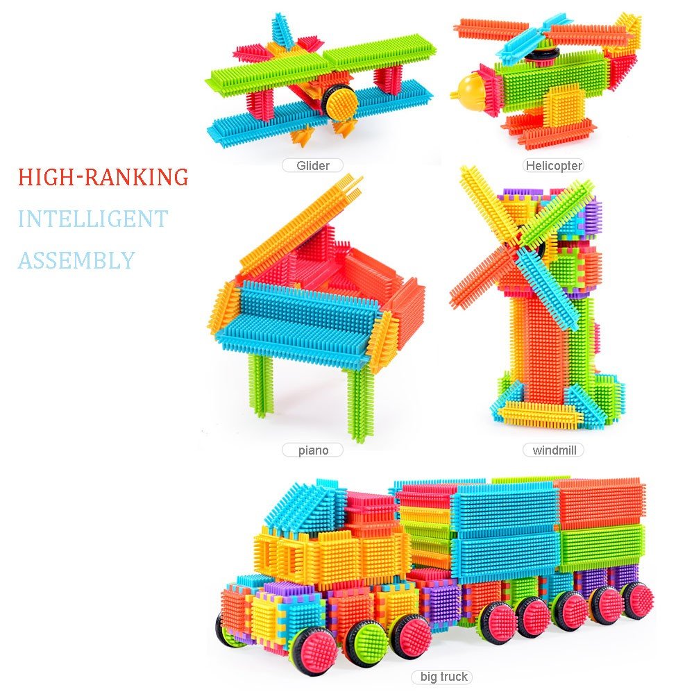100 Pcs Bristle Shape Building Blocks Toy Set for toddlers Kids