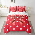 thumbnail image 2 of Manfei Cartoon Red Bowknot 7-Piece Twin Bedding Sets for Female Girls Child,Polka Dots Bedding Comforter Set,Kawaii Bow Tie Breathable Sheet Sets,Super Cozy Room Decor,Reversible, 2 of 8